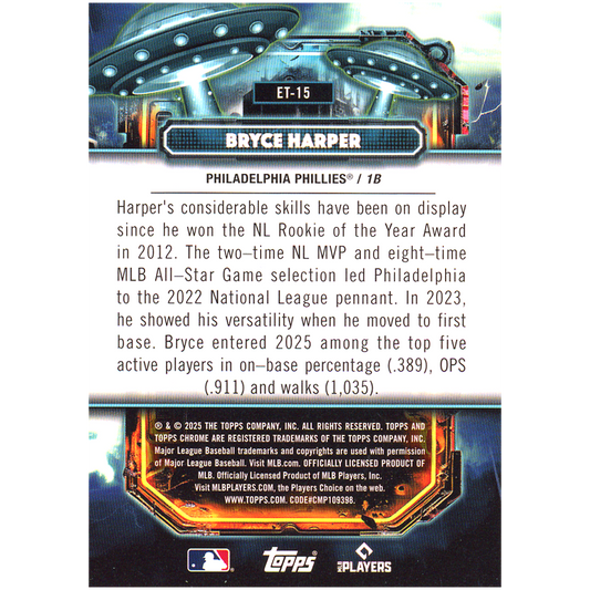 2025 Topps Cosmic Chrome Bryce Harper Extraterrestrial (Orange)