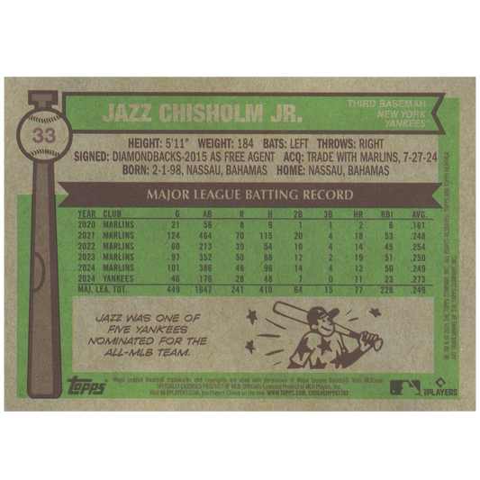 2025 Topps Heritage Jazz Chisholm Jr.