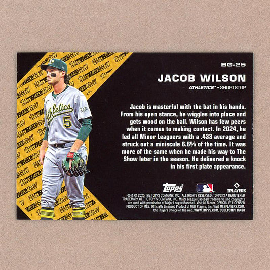 2025 Topps Update Jacob Wilson Topps Black Gold RC