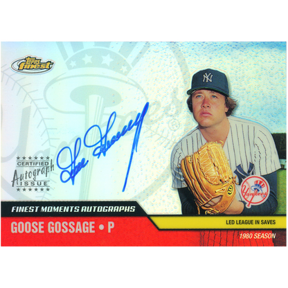2002 Topps Finest Goose Goosage Autograph