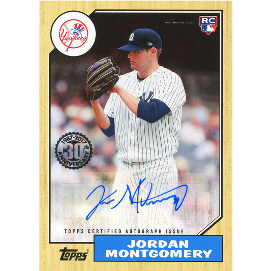 2017 Topps Update Series Jordan Montgomery Autograph RC