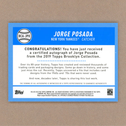 2019 Topps Brooklyn Jorge Posada Autograph