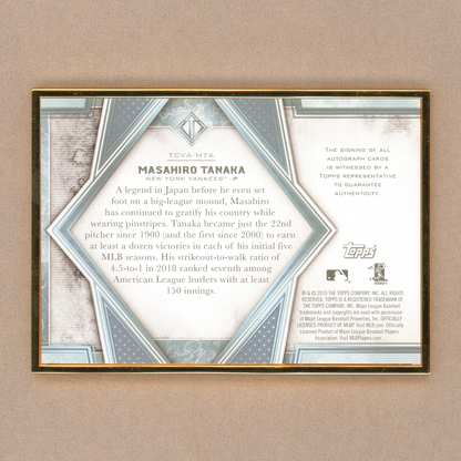 2019 Topps Transcendent Masahiro Tanaka Autograph
