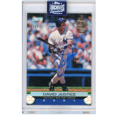 2020 Topps Archives Signature Series David Justice Autograph