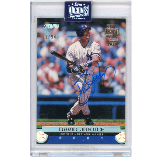 2020 Topps Archives Signature Series David Justice Autograph
