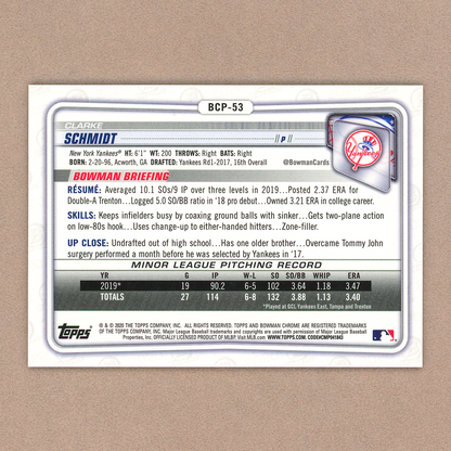 2020 Bowman Chrome Sapphire Clarke Schmidt (Orange)