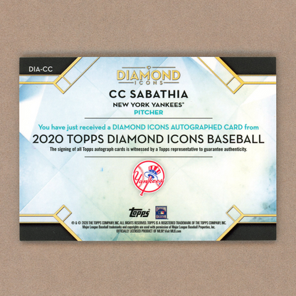 2020 Topps Diamond Icons C.C. Sabathia Autograph