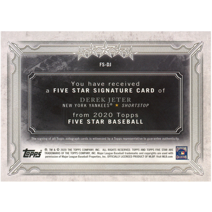 2020 Topps Five Star Derek Jeter Autograph