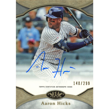 2020 Topps Tier One Aaron Hicks Autograph