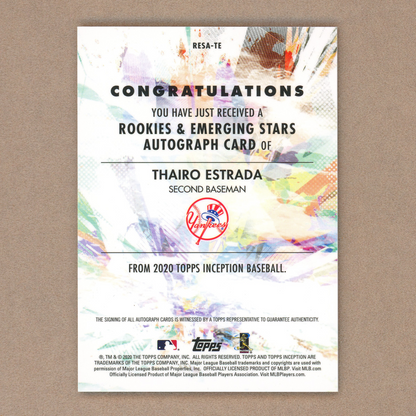 2020 Topps Inception Thairo Estrada Auto (Orange)
