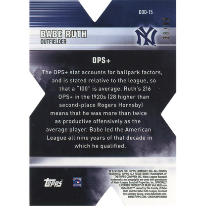 2020 Topps Chrome Babe Ruth Decade of Dominance