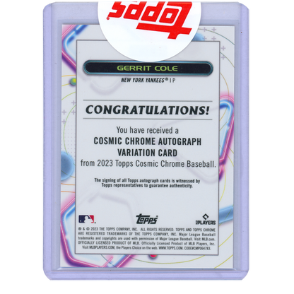 2023 Topps Cosmic Chrome Gerrit Cole Autograph (Orange Galactic)