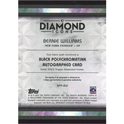 2023 Topps Diamond Icons Bernie Williams Autograph (Silver Ink)