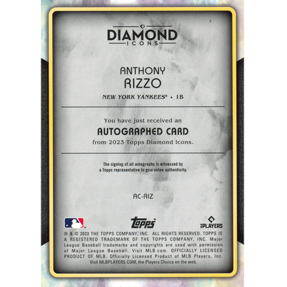 2023 Topps Diamond Icons Anthony Rizzo Autograph