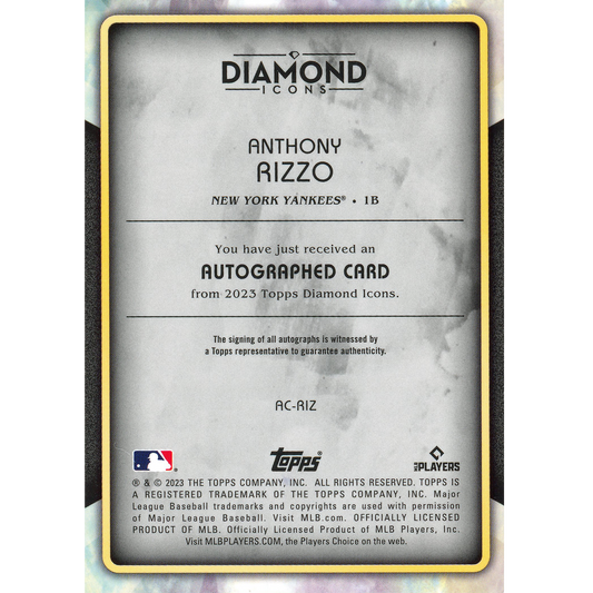 2023 Topps Diamond Icons Anthony Rizzo Autograph