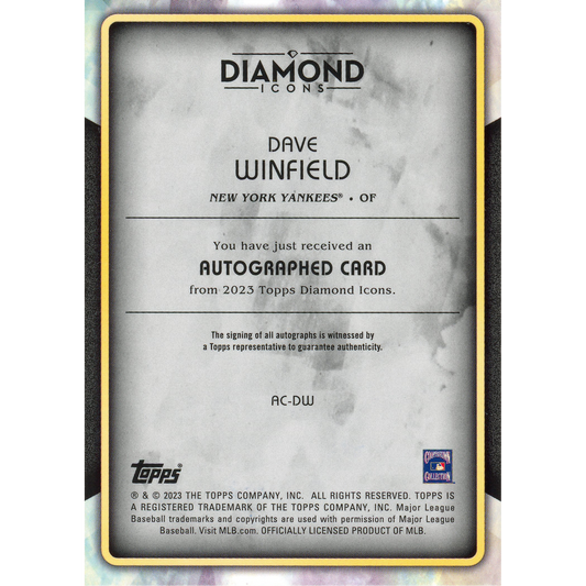2023 Topps Diamond Icons Dave Winfield Autograph