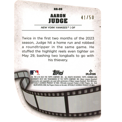 2023 Bowman's Best Aaron Judge Reel to Reel (Lava Refractor)