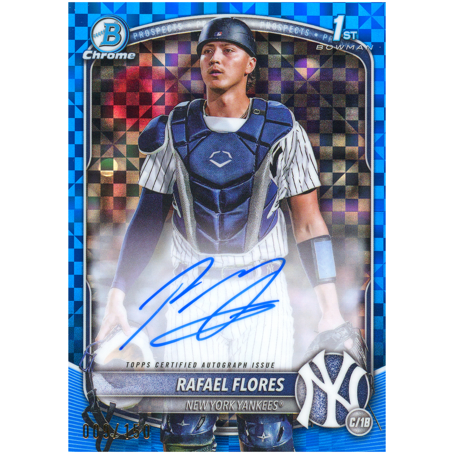 2025 Bowman Chrome Rafael Flores Autograph (Blue Checker)