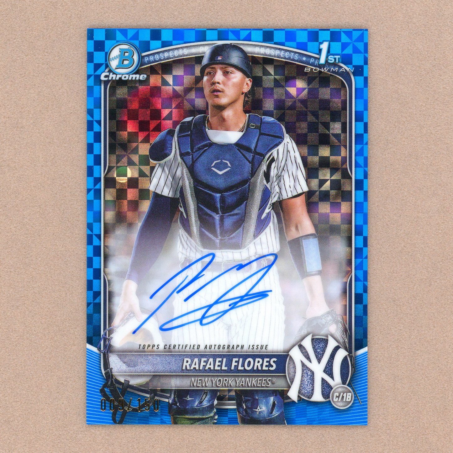 2025 Bowman Chrome Rafael Flores Autograph (Blue Checker)