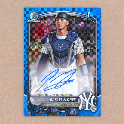 2025 Bowman Chrome Rafael Flores Autograph (Blue Checker)
