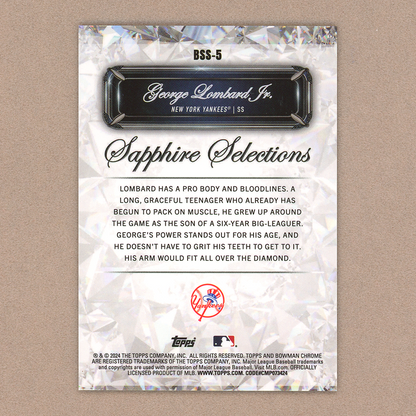 2024 Bowman Chrome Sapphire George Lombard Jr. Sapphire Selections (Gold)