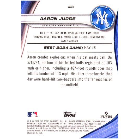 2024 Bowman's Best Aaron Judge (Purple)