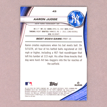 2024 Bowman's Best Aaron Judge (Purple)