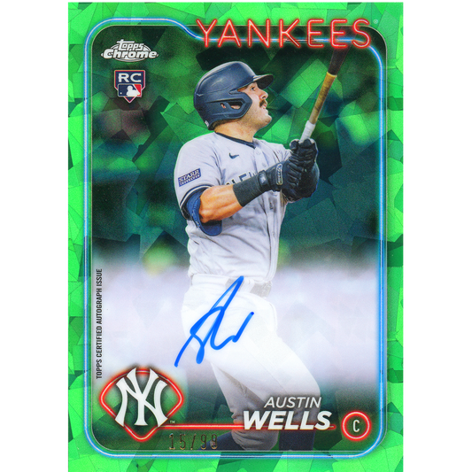 2024 Topps Chrome Sapphire Austin Wells Autograph (Green)