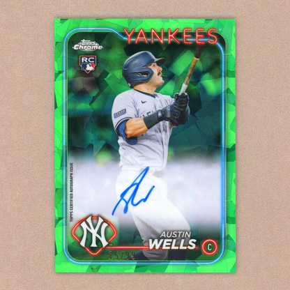 2024 Topps Chrome Sapphire Austin Wells Autograph (Green)