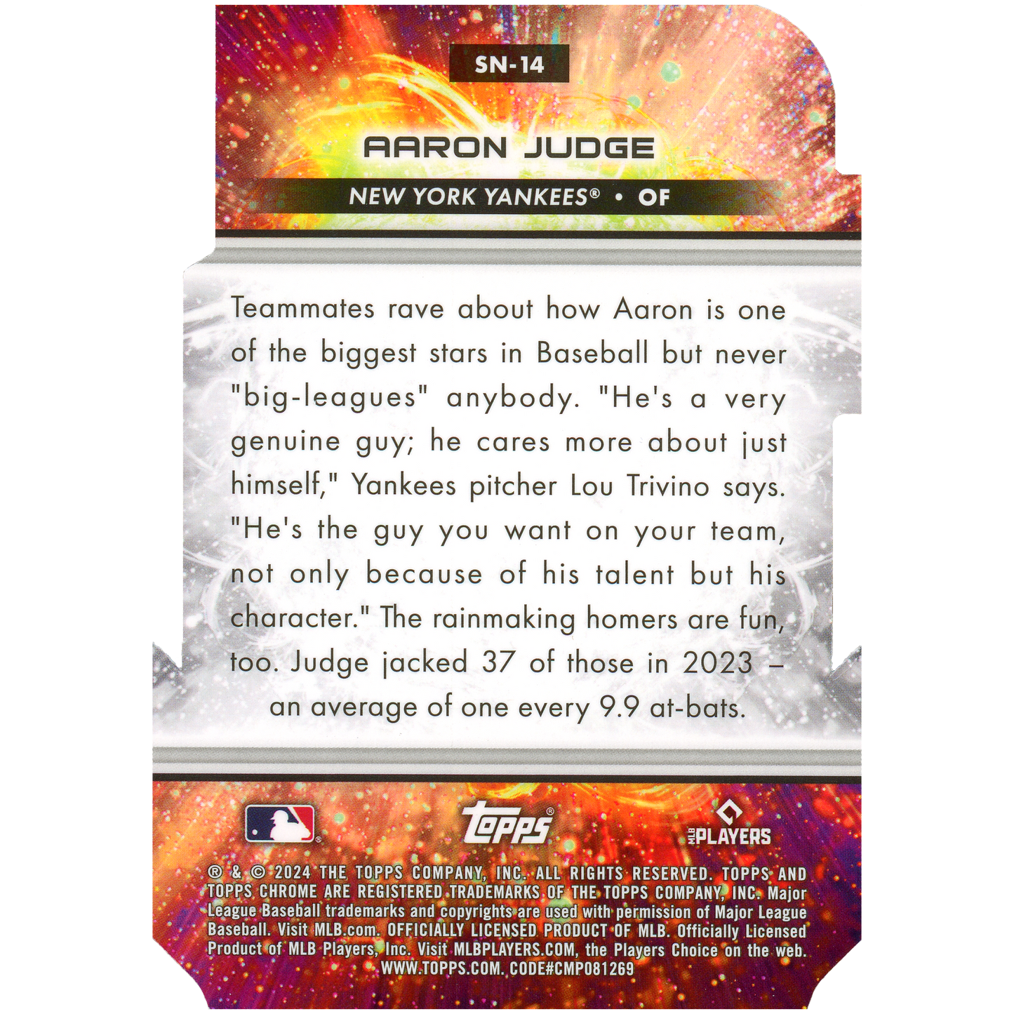 2024 Topps Cosmic Chrome Aaron Judge Stella Nova (SP)