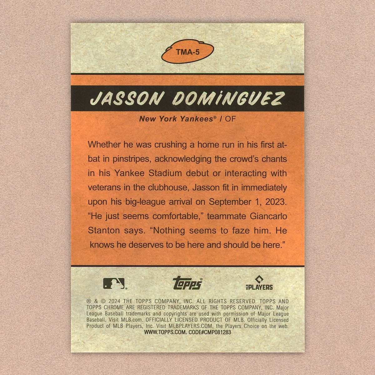 2024 Topps Cosmic Chrome Jasson Dominguez The Martian Attacks