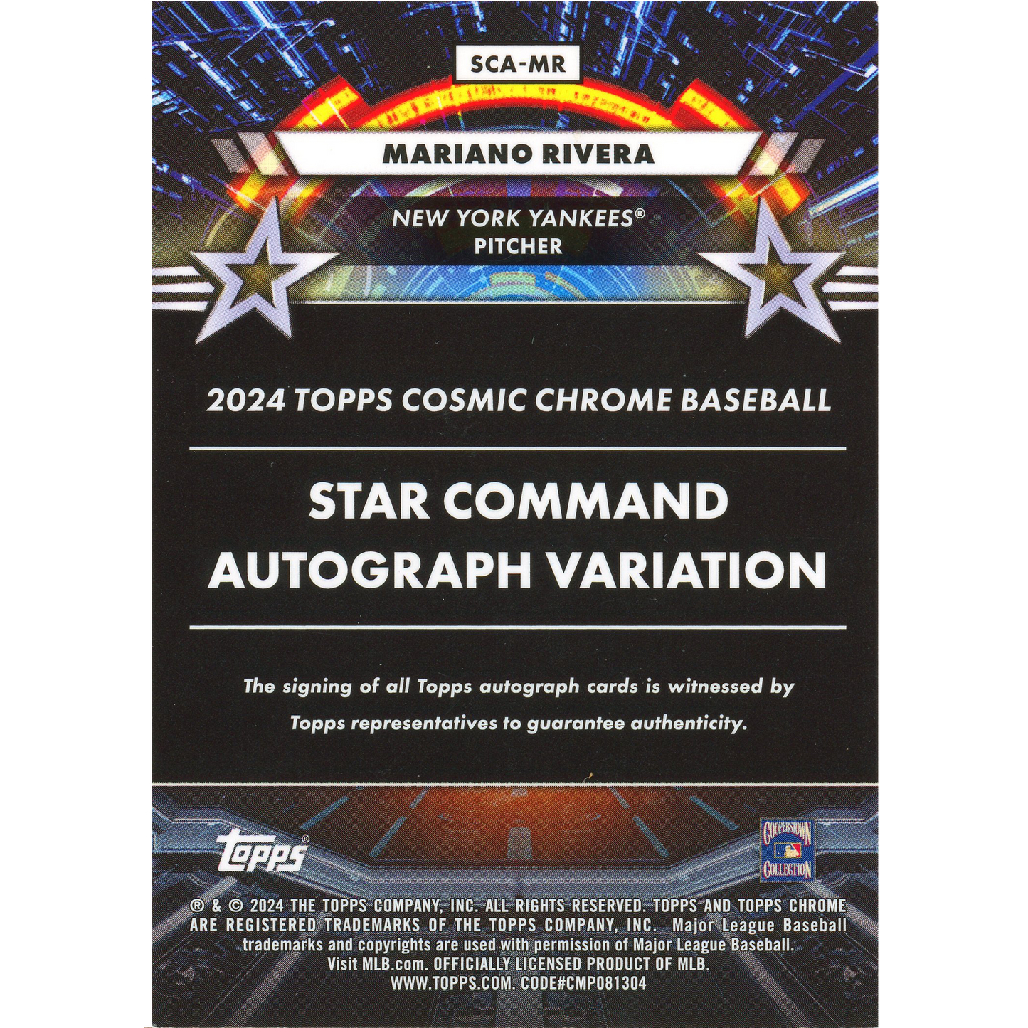 2024 Topps Cosmic Chrome Mariano Rivera Autograph (Gold)