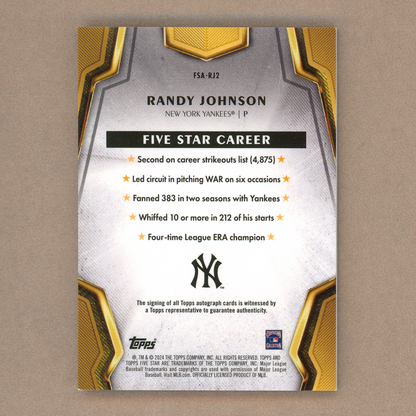 2024 Topps Five Star Randy Johnson Autograph (Blue)