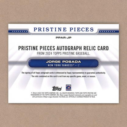 2024 Topps Pristine Jorge Posada Autograph Relic
