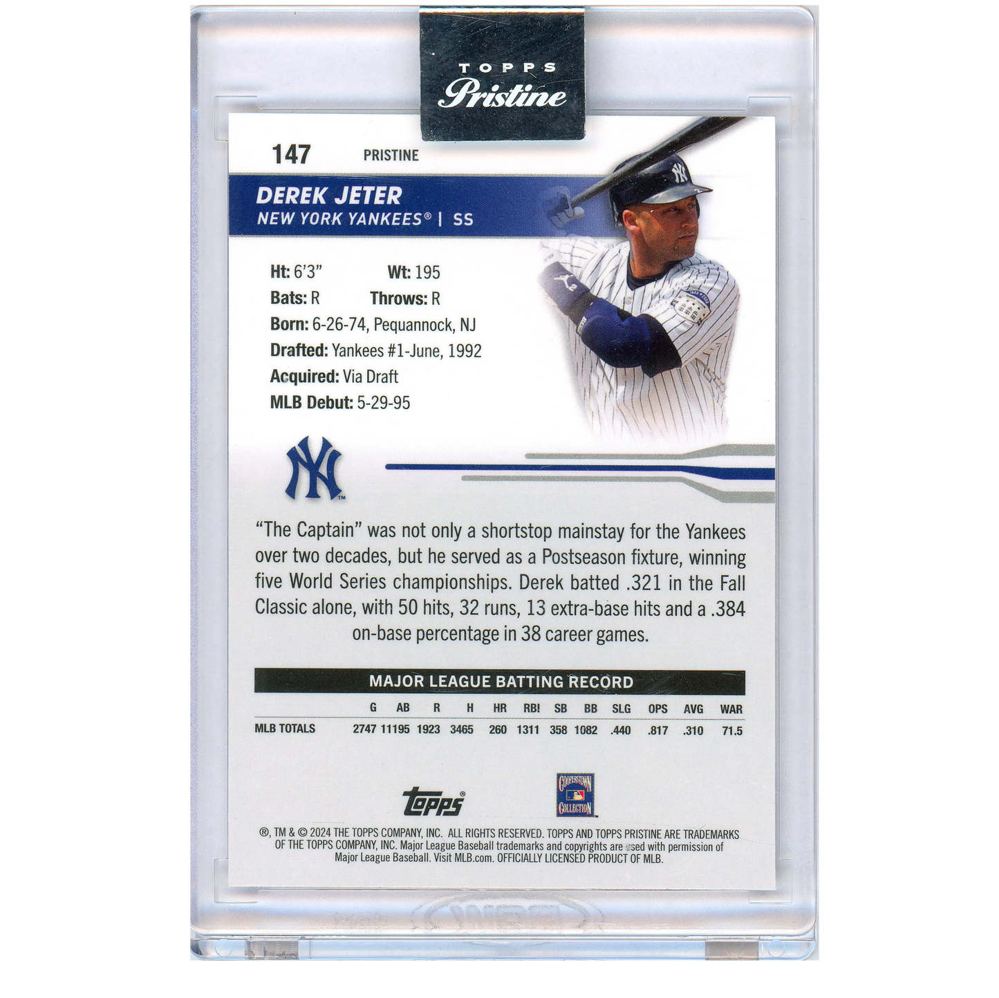 2024 Topps Pristine Derek Jeter (Purple Pristine)