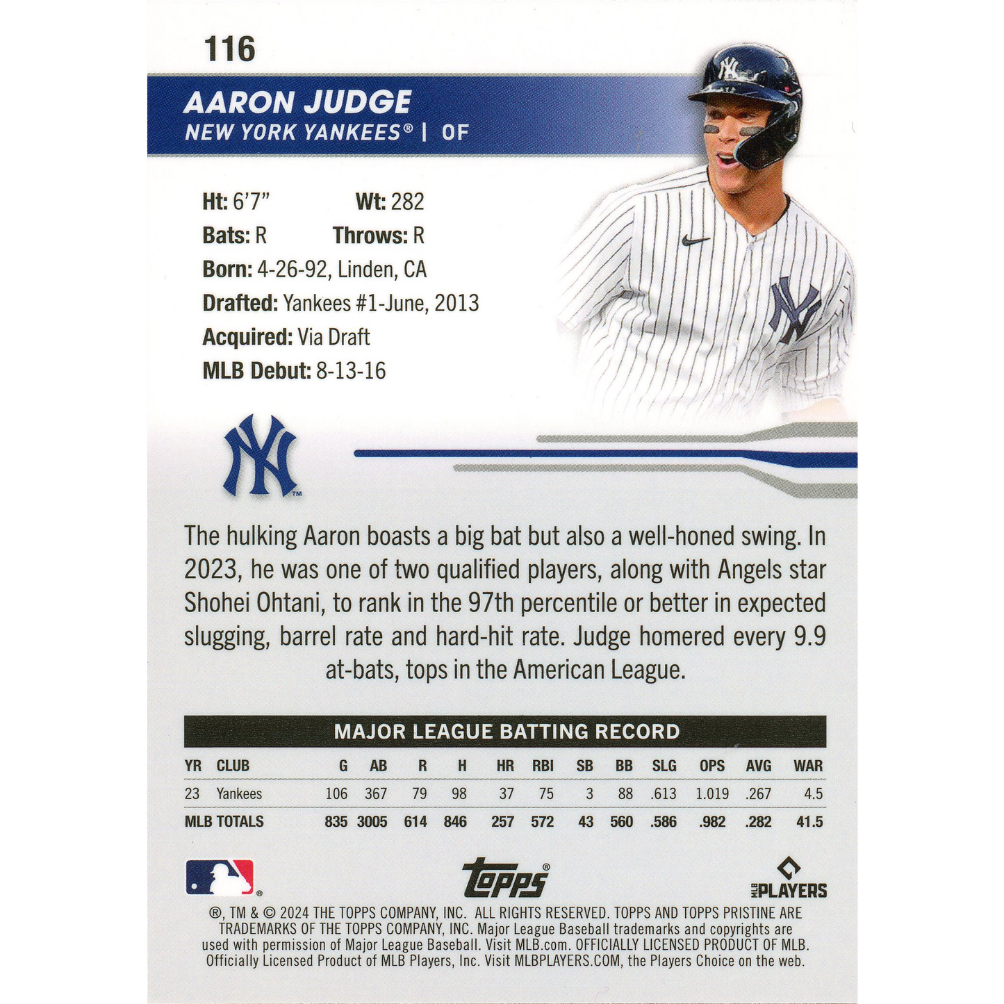 2024 Topps Pristine Aaron Judge (Orange)