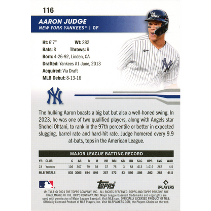 2024 Topps Pristine Aaron Judge (Orange)