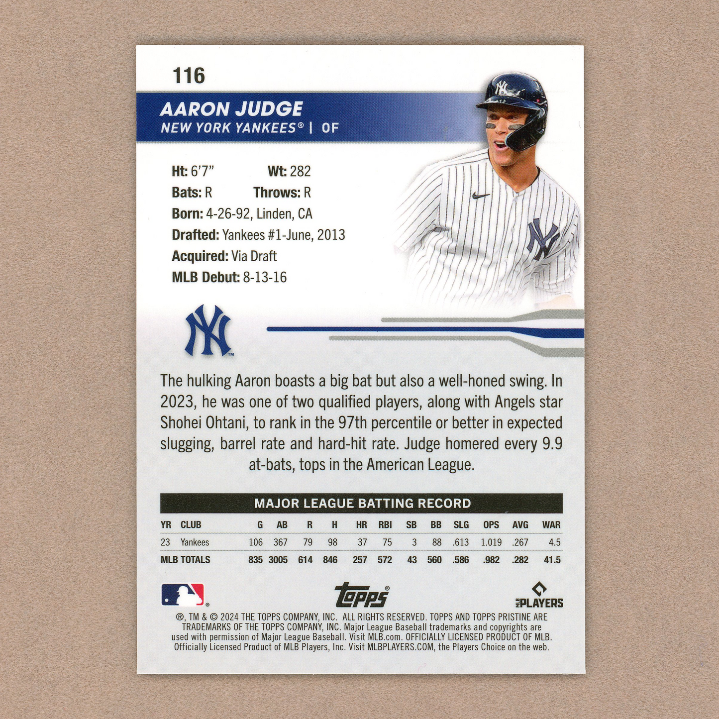 2024 Topps Pristine Aaron Judge (Orange)