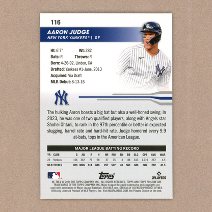 2024 Topps Pristine Aaron Judge (Orange)