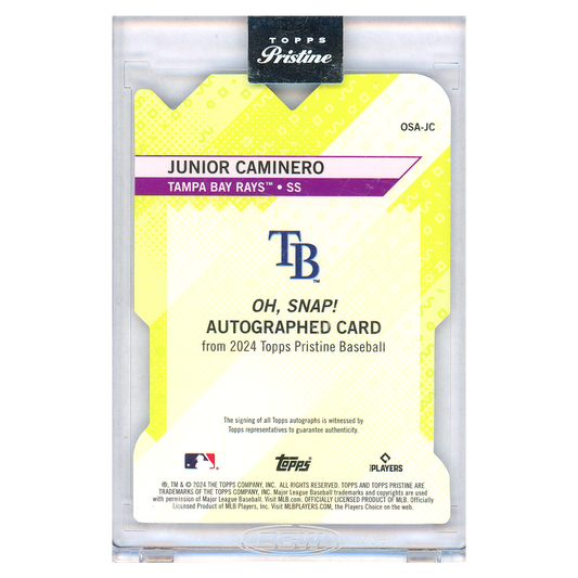 2024 Topps Pristine Junior Caminero Oh Snap Autograph