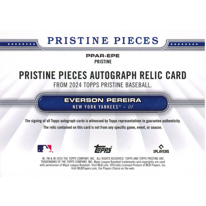 2024 Topps Pristine Everson Pereira Autograph Relic (Rookie Card)