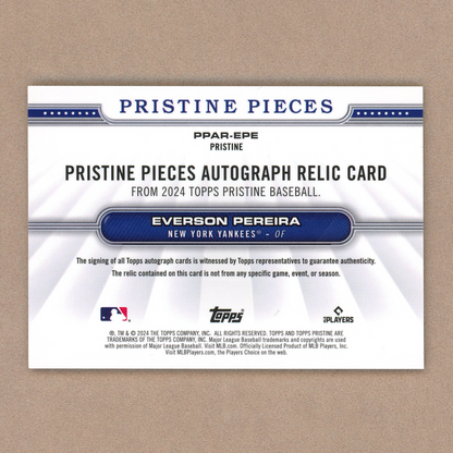 2024 Topps Pristine Everson Pereira Autograph Relic (Rookie Card)