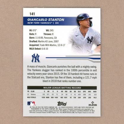 2024 Topps Pristine Giancarlo Stanton (Blue)