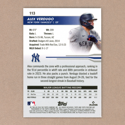 2024 Topps Pristine Alex Verdugo (Gold)