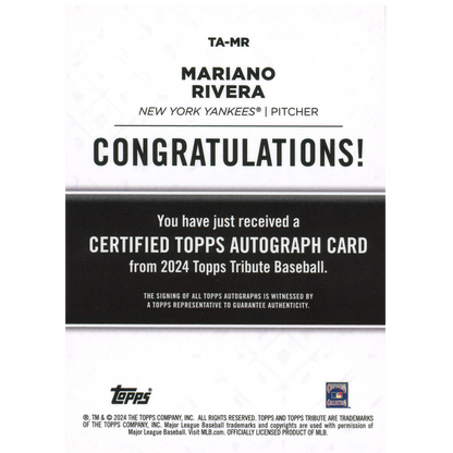 2024 Topps Tribute Mariano Rivera Autograph (Purple)