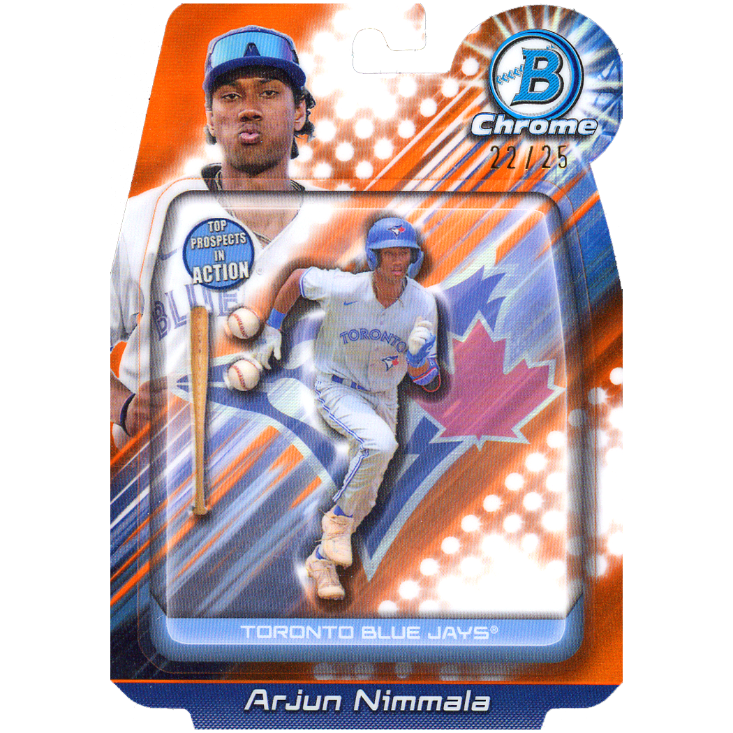2024 Bowman Draft Arjun Nimmala In Action (Orange)