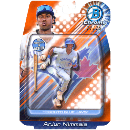 2024 Bowman Draft Arjun Nimmala In Action (Orange)