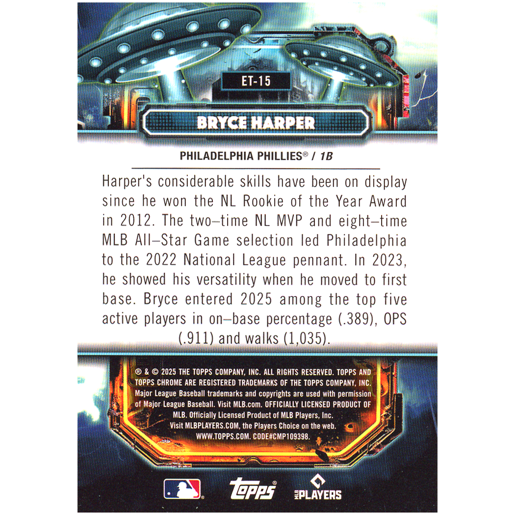 2025 Topps Cosmic Chrome Bryce Harper Extraterrestrial (Orange)