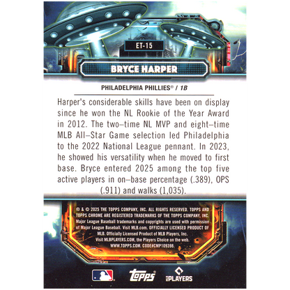 2025 Topps Cosmic Chrome Bryce Harper Extraterrestrial (Orange)