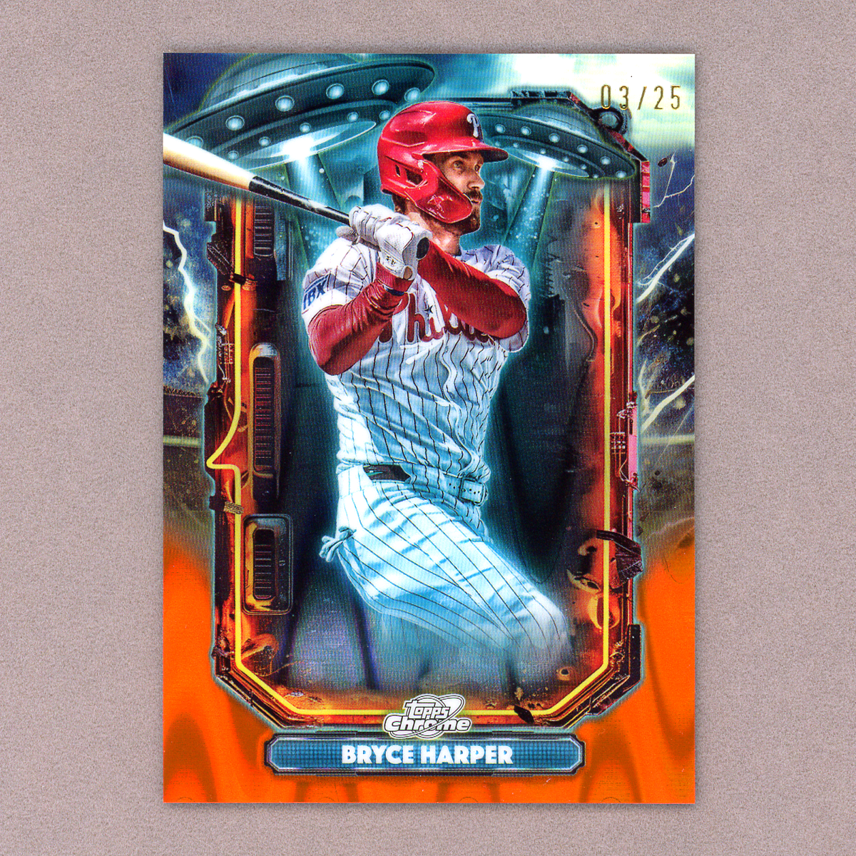2025 Topps Cosmic Chrome Bryce Harper Extraterrestrial (Orange)